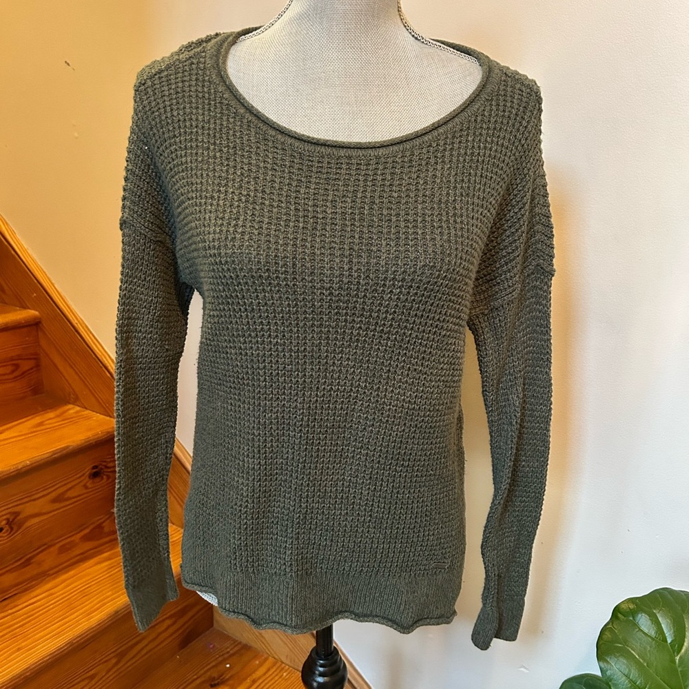 Hollister Olive Crew Neck Sweater